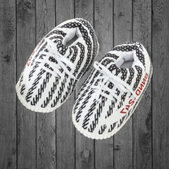 Comfy Unisex Plush Sneaker Slippers – Yeezy Inspired – One Size Fits Most - Picture 1 of 2